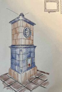 kachlova pec modra mix